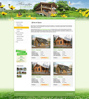 Создание дизайна сайта для компании - строителя деревянных домов из бруса